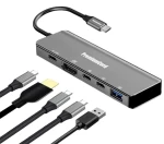 PremiumCord Adaptér USB-C na HDMI+USB-A+USB-C+PD (ku31dock21)