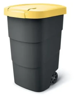 Prosperplast Popolnice Wheeler 95 l antracit, žlté veko / Plast / V 76,2 × Š 49,6 cm (NBWB95-120C)