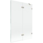 MEXEN/S - Lunar vaňová zástena 2-krídlová pravá 120 x 150, transparent, nikel kartáčovaný 897-120-100-97-00-P