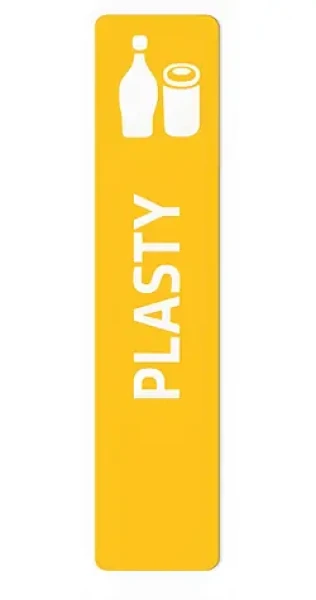 ALDA Samolepka pre odpadkový kôš Titan Plast žltá / Samolepka / 17 x 95 cm