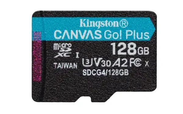 Kingston Canvas Go PLUS microSDXC 128GB / UHS-I U3 / Class 10 / čítanie: až 200MBs / zápis: až 160 MBs (SDCG4/128GBSP)