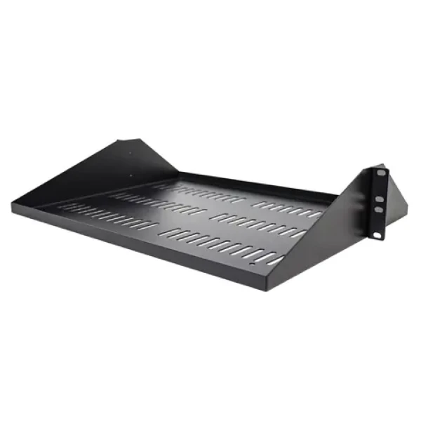 StarTech Rack polica ventilovaná 2U čierna / Polica / Hĺbka 35,6 cm / Nosnosť 91 kg / Šírka 483 mm (SHELF-2U-14-CENTER-V)