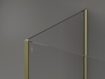 MEXEN/S - Kioto Sprchová zástena WALK-IN 120 x 120 x 40, transparent, zlatá 800-120-120-221-50-00-040