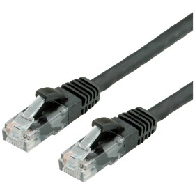 Value 21.99.1085 RJ45 sieťové káble, prepojovacie káble CAT 6 U/UTP 10.00 m čierna netienený, bez halogénov, samozhášavý 1 ks; 21.99.1085