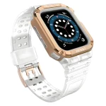 Hurtel Protect Strap Band transparentný/rose gold / Remienok s krytom / Apple Watch 42/44/45 mm