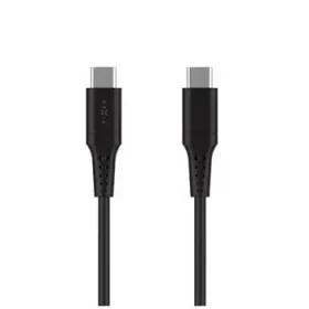 FIXED Krátky nabíjací a dátový Liquid silicone kábel s konektormi USB-C/USB-C a podporou PD 0.3m USB 2.0 60W čierny (FIXDLS-CC03-BK)