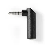 Nedis Stereo audio adaptér jack 3.5 mm (M) - jack 3.5 mm (F) čierna / 90 ° uhol / poniklovaný (CAGB22980BK)