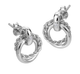 Hot Diamonds Štýlové visiace strieborné náušnice s diamantmi Willow DE805