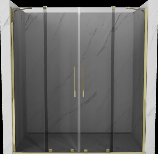 MEXEN/S - Velar Duo posuvné sprchové dvere 180, grafit, zlatá 871-180-000-42-50