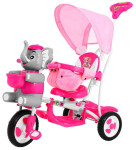 Mamido Detská trojkolka slon so zvukovými efektmi ružová