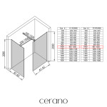 CERANO - Sprchová zástena Walk-in Onyx TL/P - 8 mm - hranatá vzpera - čierna matná, bronzové sklo - 100x100x200 CER-686746