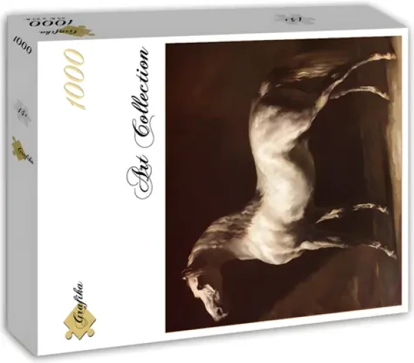 GRAFIKA Štvorcové puzzle Cheval Arabe Gris-Blanc