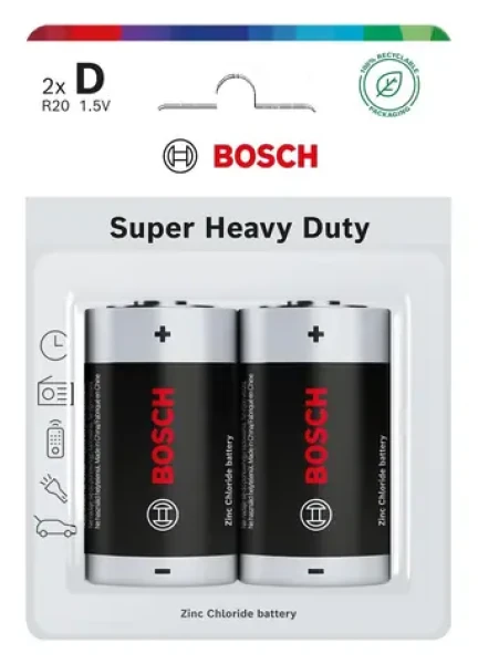 BOSCH R20SHD2B/00 / Batéria / D (R20) / Heavy Duty / 2 ks (8594162800353)