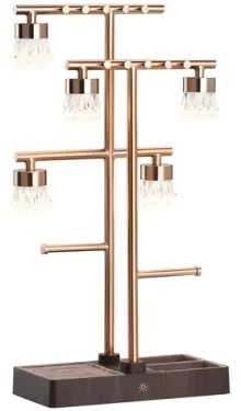 Immax LUMITREE LED lampička 2v1 ružové zlato / Dekoratívna lampička / Organizér šperkov / 1,5 W / 3000K / USB-C (09112L)