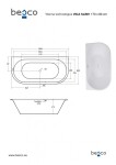 BESCO - Asymetrická vaňa VICA SLIM+ biela, sifón so štrbinovým prepadom - Farba sifónu - Chróm, Nožičky k vani - S nožičkami, Rozmer vane - 170 × 80 cm VANVIC170SLIM+OLVPINOZ