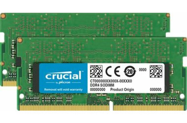 CRUCIAL 32GB (2x16GB) 2666MHz / DDR4 / SO-DIMM / CL19 / 1.2V / Dual Ranked x8 (CT2K16G4S266M)