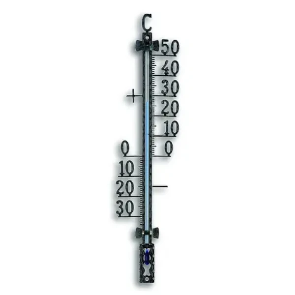 TFA 12.5001.01 čierna / Nástenný vonkajší teplomer / -30 až +50 °C / kovový