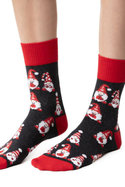 VIANOČNÉ PONOŽKY PRE ŽENY 136 GRAFITOVÁ MELANŽ 35-37