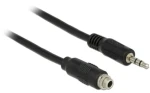 DeLock kábel Jack 3,5 mm zásuvka panelová - Jack 3,5 mm zástrčka / Audio kábel / 3pin / 1 m / čierny (85116)