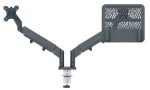 Leitz Ergo tmavo šedá / Rameno pre monitor a notebook / 17-32 palcov / nosnosť 18 kg / VESA 100x100 (65380089)