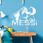 Veselá Stena Samolepka Lionel Messi pohár Farba: béžová, Veľkosť: 100 x 75 cm