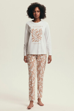 Dámske pyžamo Henderson 43689 Dextra length/r S-3XL krém XXL
