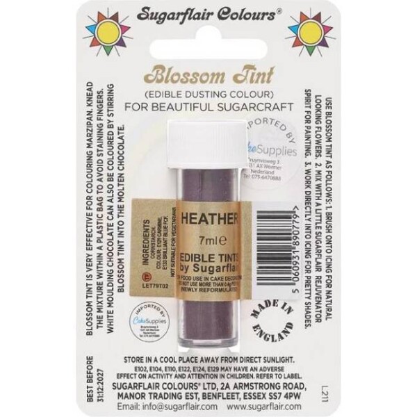 Jedlá prachová farba heather 7 ml - Sugarflair - Sugarflair