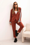 Dámska súprava z viskózy a lampasa a športová bunda v červenej farbe UNI