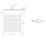 SAPHO - SLIM hlavová sprcha, 300x300, čierna mat SL101