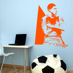 Veselá Stena Samolepka Kylian Mbappé Farba: modrá, Veľkosť: 40 x 30 cm