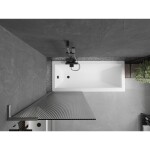 MEXEN/S - Next L vaňová zástena FIX 70 x 150, prúžky, grafit kartáčovaná 895-070-000-03-09-66