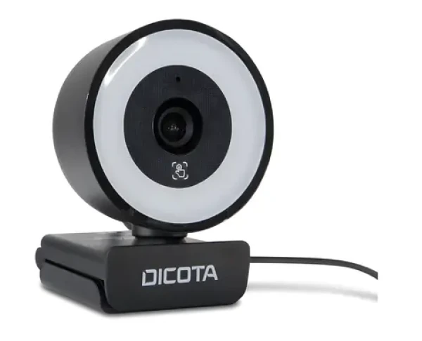 Dicota Webcam Ringlight 5MP čierna / Webkamera / 5MP / USB 2.0 / mikrofón / kruhové osvetlenie (D32066)