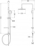 MEXEN/S - Erik sprchový stĺp vrátane sprchovej termostatickej batérie Kai, chróm 77100205-00
