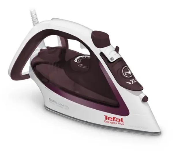 TEFAL Easygliss PLUS FV 5714 bielo-bordeaux / Naparovacia žehlička / 2400 W / 270 ml / 45 g/min / Durilium (FV 5714)