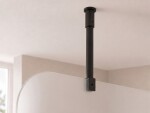 CERANO - Sprchová zástena Walk-in Orbis Top Round - Pravá - 8 mm - guľatá vzpera - čierna matná, mliečne sklo - 110x200 CER-999961