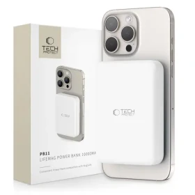 Tech-Protect LifeMag PB11 biela / Powerbanka / MagSafe / 10000 mAh / 15W / USB-C (25338-0)