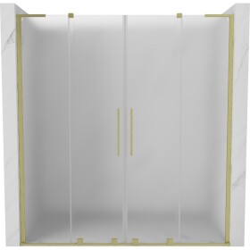 MEXEN/S - Velar L Duo posuvné sprchové dvere 200, dekor, zlatá kartáčovaná 871-200-003-32-55