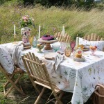 Chic Antique Bavlnený obrus Aix Floral / Cream 240 × 140 cm