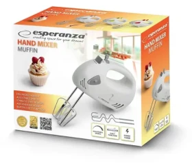 Esperanza EKM007WE Muffin ručný mixér šedo-biela / 150 W / 7 rýchlostných stupňov (EKM007WE)