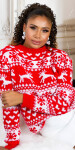 Christmas Time Oversize Knit Jumper red Einheitsgroesse