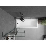 MEXEN/S - Next L vaňová zástena FIX 60 x 150, čierna vzor, grafit kartáčovaná 895-060-000-03-77-66