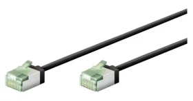 Goobay 74350 CAT 8.1 patch kábel čierna / Patch kábel / U/FTP / Slim / Ultra-Flexible / 0,15 m (74350)