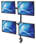 Manhattan Držiak pre 4 monitory 13-32" čierna / Stolný držiak monitora / VESA 75x75-100x100 mm / nosnosť 32 kg (461566)