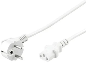 PremiumCord Kábel sieťový 230V k počítaču 3M biely / Napájací kábel / CEE 7/7 - IEC C13 / 10A (kpsp3w)