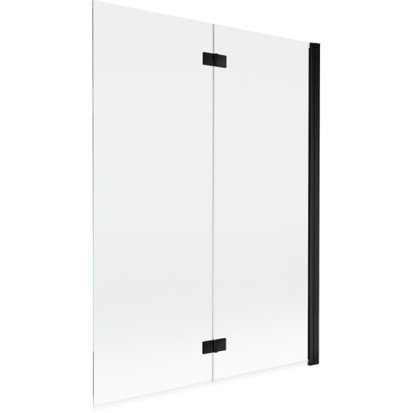 MEXEN - MIST vaňová zástena 130x150 cm 6mm 2-s, čierna, číra, pravá 8A9-130-002-70-00-P