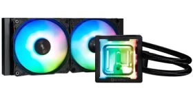 Bitfenix 240 mm čierna / AIO vodný chladič CPU / 2× 120 mm / ARGB / tenký 27 mm / AMD + Intel (BFW-AIO-240-BB27A-RP)