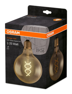 OSRAM LED Filament-twist Vintage 1906 Globe 125 5W E27 / 250lm / 2000K / 15000h / noDIM / A / Sklo číre zlatá / 1ks (4058075092136)