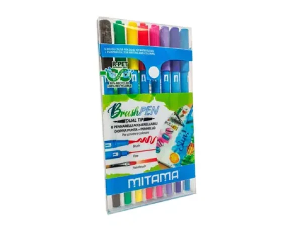 MITAMA Farebné fixy obojstranné štetcové (8ks) (MT629405)