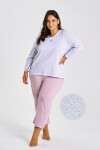 3463 DÁMSKE DLHÉ PYŽAMO DEBORA 2XL-4XL Modrá 2XL
