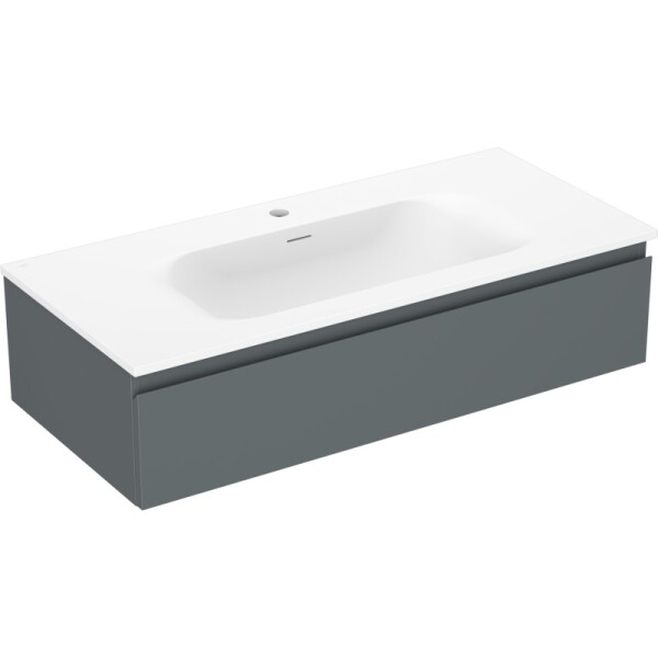 MEXEN/S - Orio kúpeľňová skrinka 100 cm s umývadlom Vela, 1 šuplík, grafit mat/biela mat 91A10-10023-1-BF66-W23M01